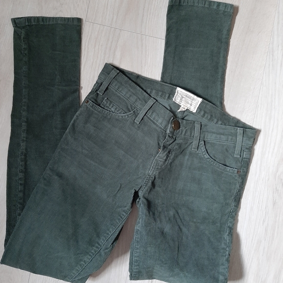 Current/elliot green corduroy jeans size 25